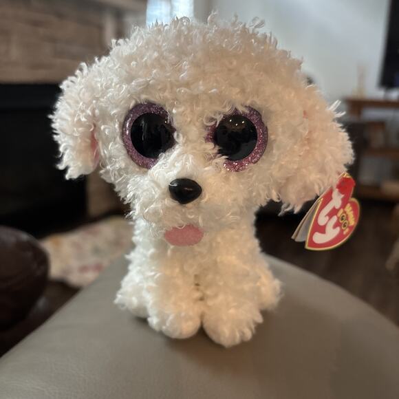 New TY Beanie Boos - PIPPIE the White Bichon Dog (Glitter Eyes) (6 inch) Boo - Picture 2 of 7